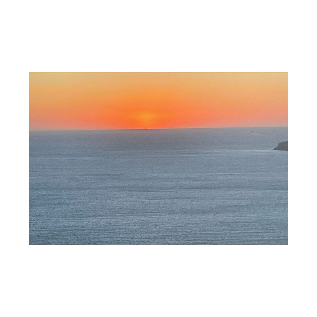 SOMETHING RESTFUL | Island of Mykonos Ocean Sunset Canvas Satin Stretched | Seascape Wall Art