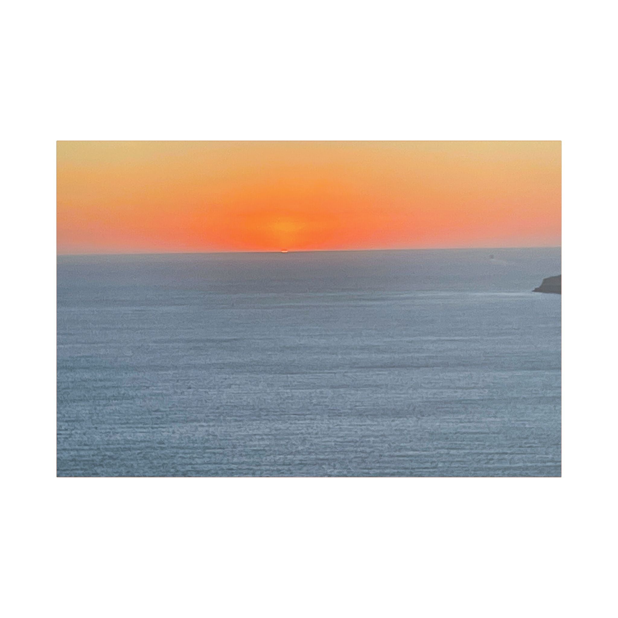 SOMETHING RESTFUL | Island of Mykonos Ocean Sunset Canvas Satin Stretched | Seascape Wall Art