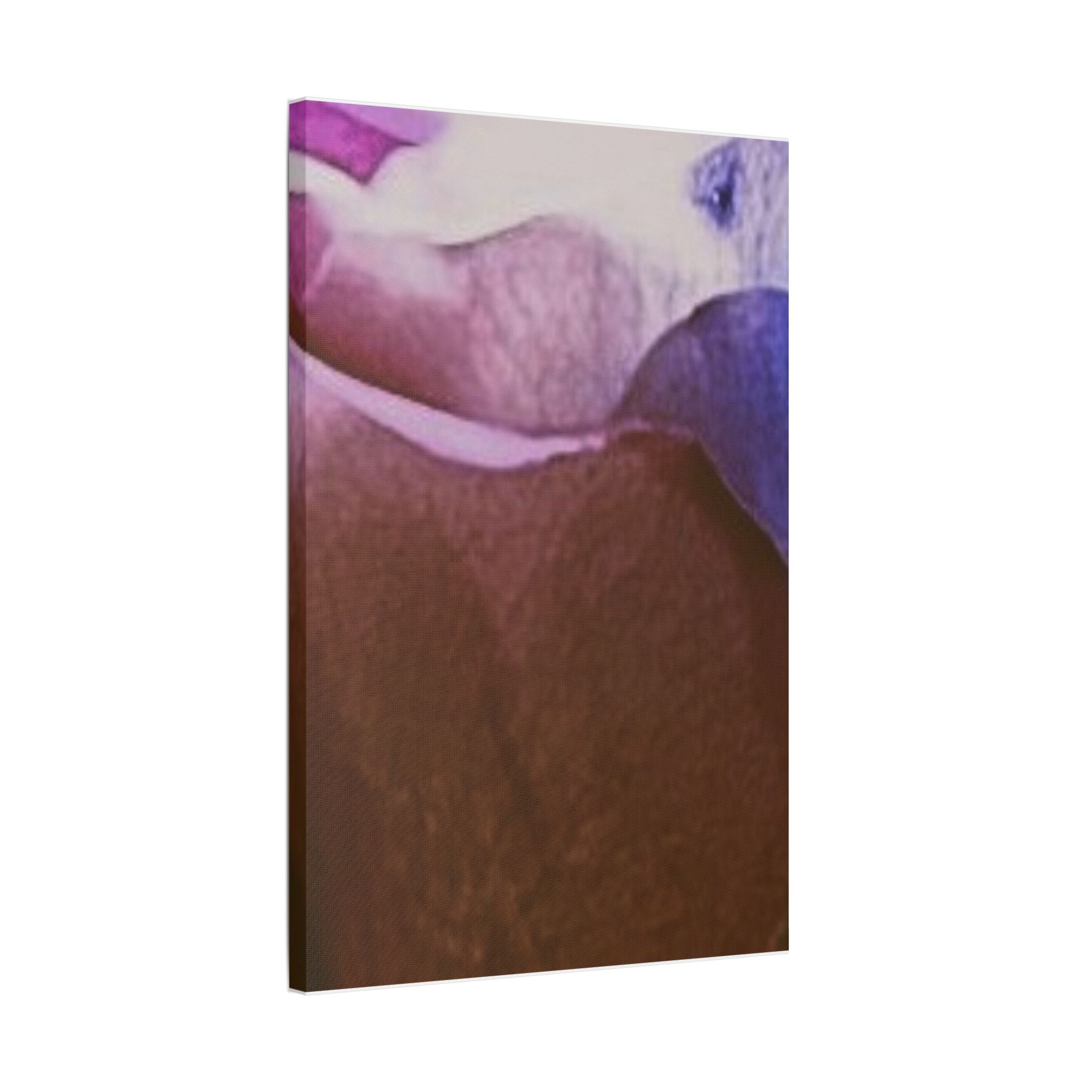 SOMETHING SPICY | Abstract Organic Shapes Satin Stretched Canvas | Brown Purple Wall Art