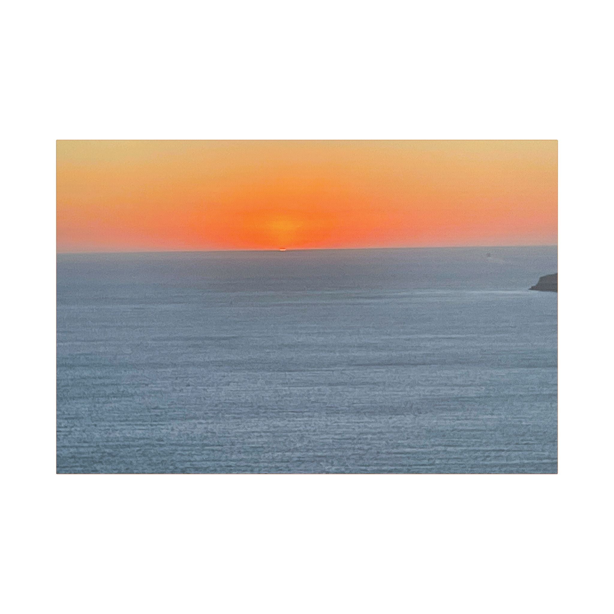 SOMETHING RESTFUL | Island of Mykonos Ocean Sunset Canvas Satin Stretched | Seascape Wall Art
