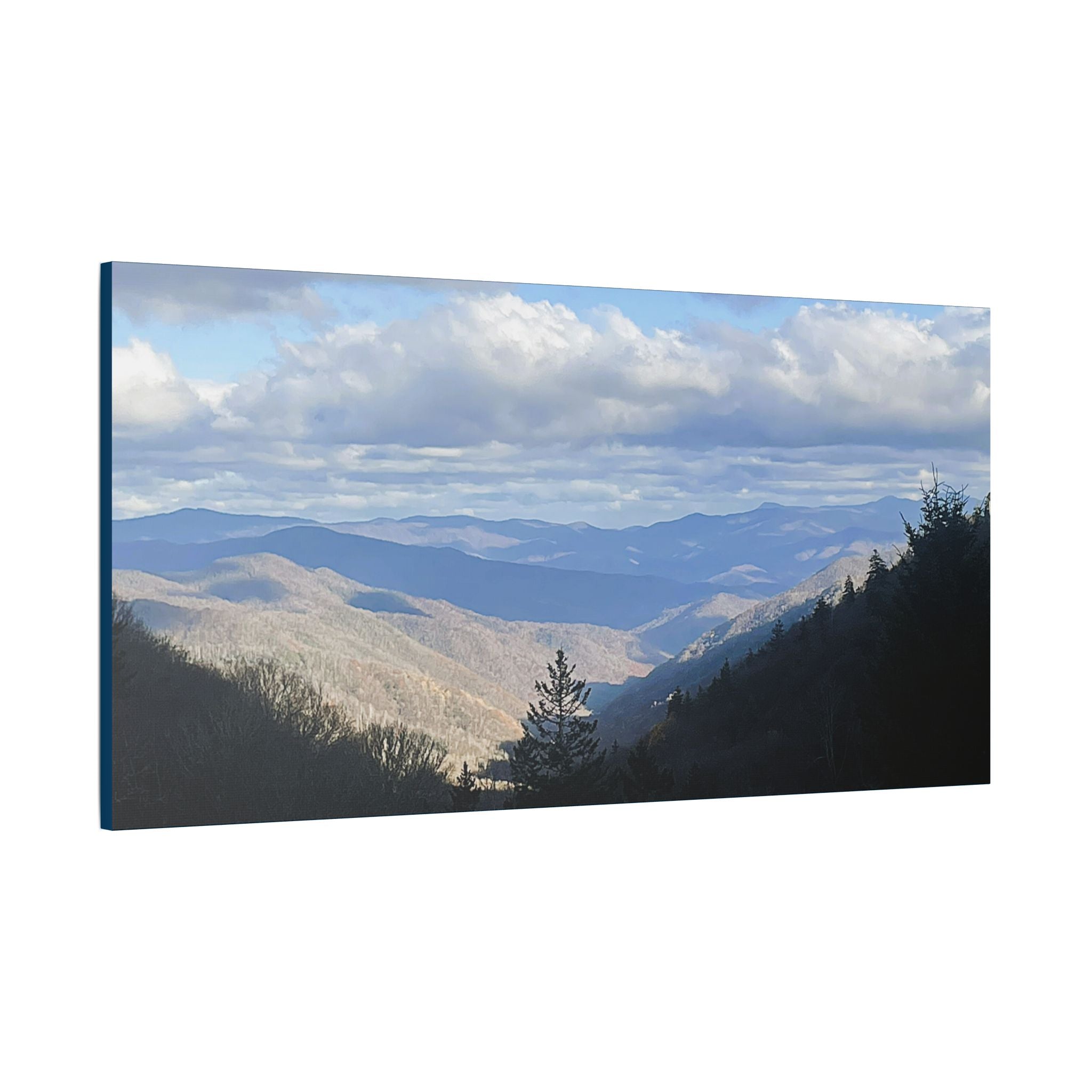 SOMETHING FOUND | TN Blue Mountain Valley Landscape Canvas | Satin Stretched Canvas