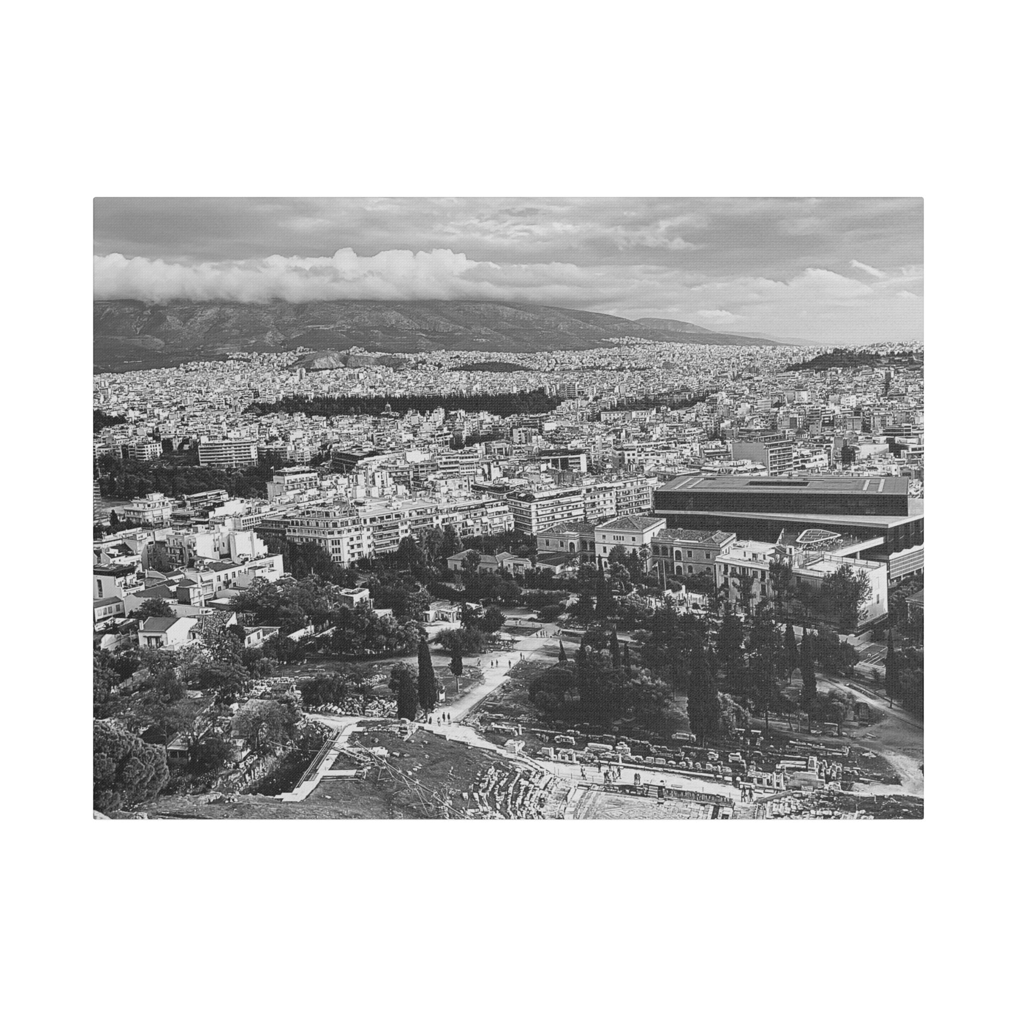 SOMETHING NEW | Athens Cityscape Stretched Canvas | Satin Wall Art