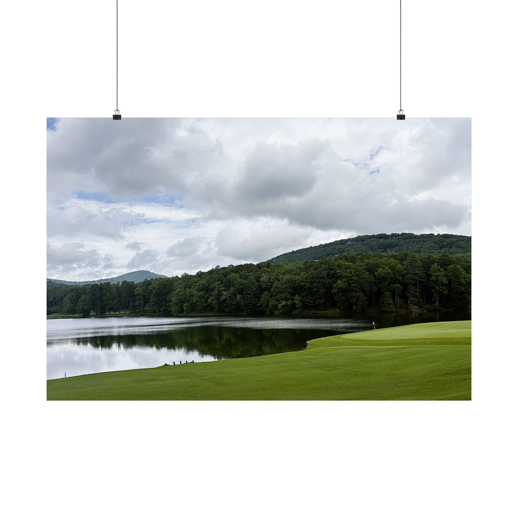 North Georgia Lake Landscape Wall Art | Mountain Nature Satin Poster