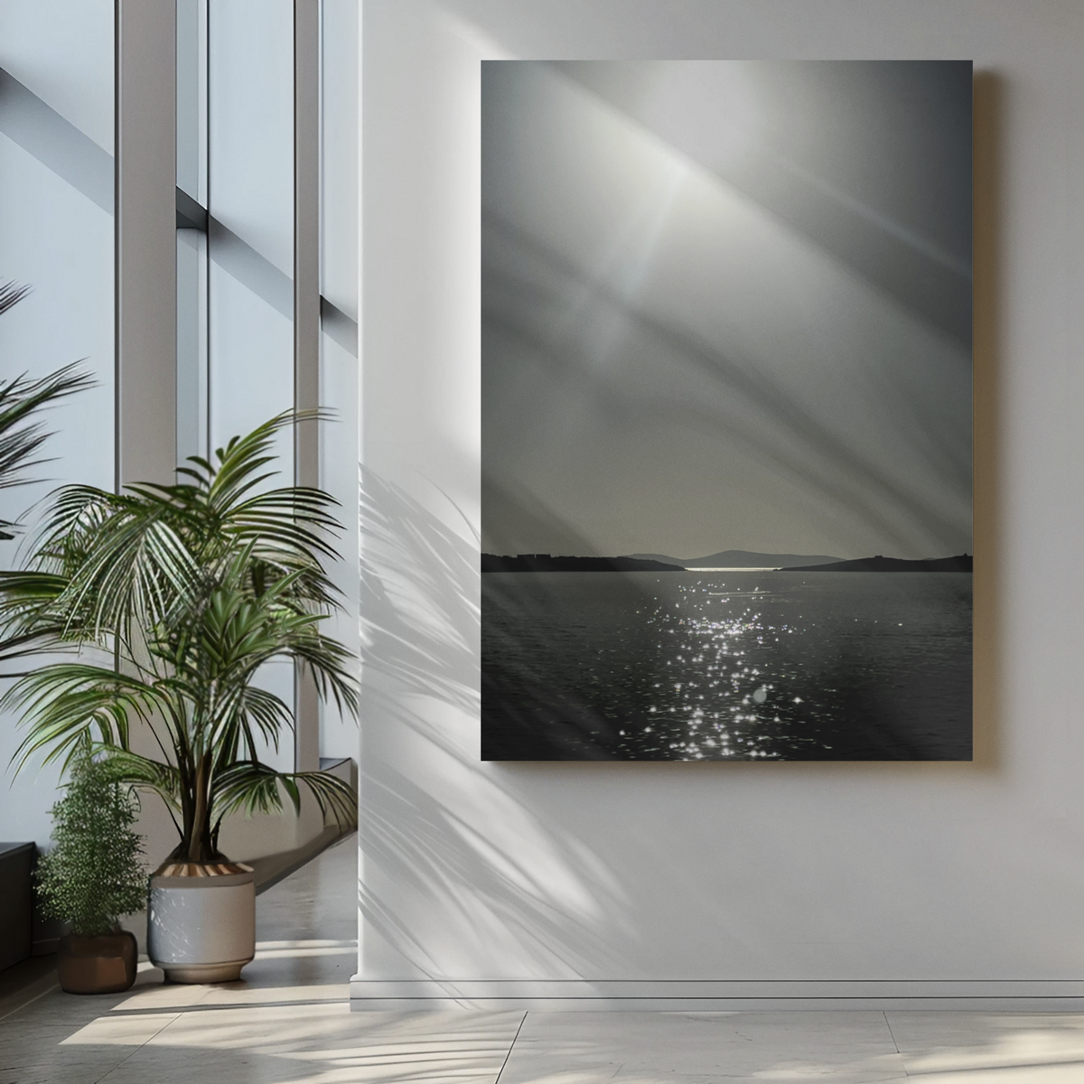 Mykonos Seascape Wall Art | Large Satin Stretched Canvas 32x48 Mykonos Seascape Wall Art | Large Satin Stretched Canvas 32x48