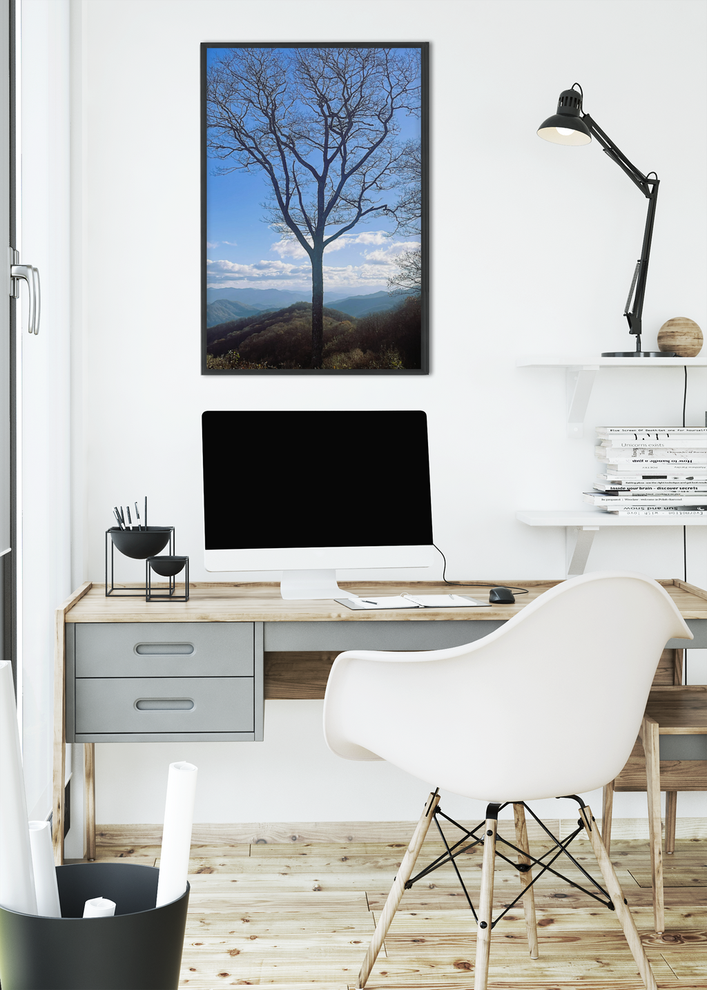 SOMETHING RESILENT | Tennessee Mountain View Bare Tree Silhouette Landscape Canvas