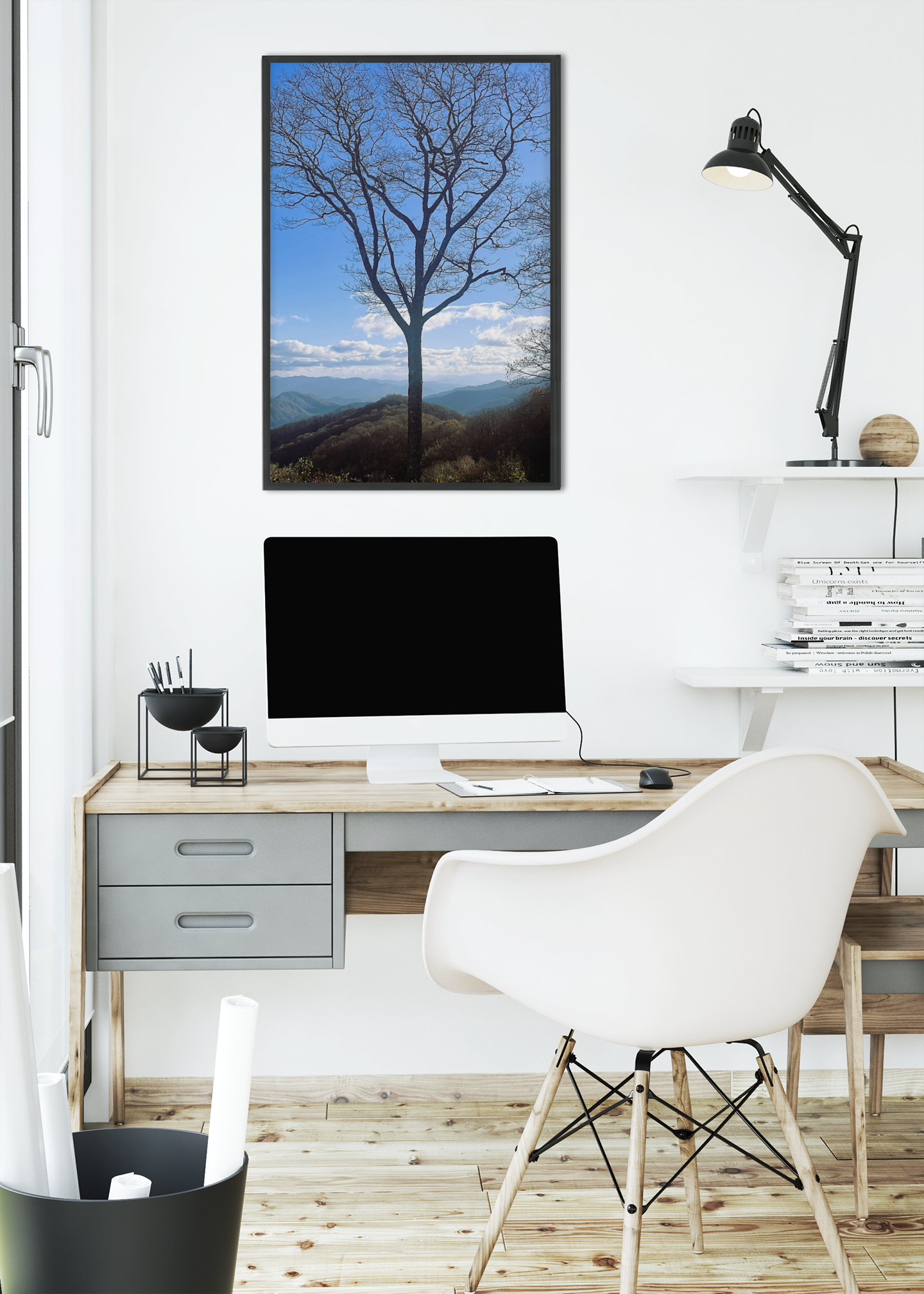 SOMETHING RESILENT | Tennessee Mountain View Bare Tree Silhouette Landscape Canvas