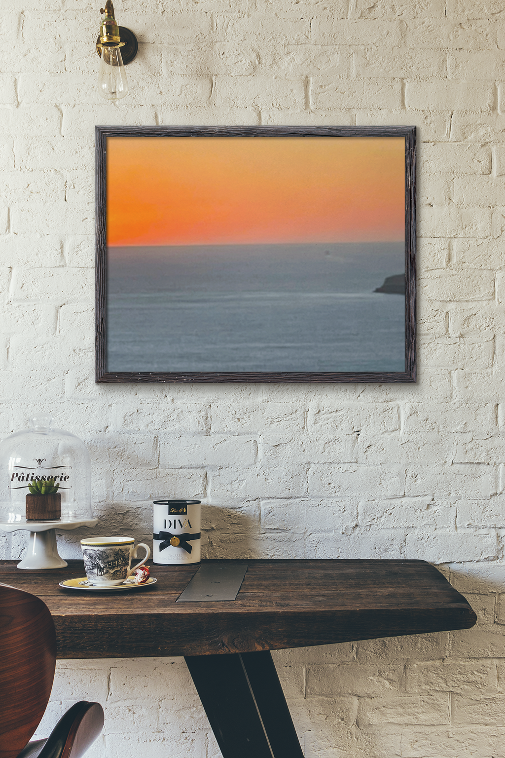 SOMETHING RESTFUL | Island of Mykonos Ocean Sunset Canvas Satin Stretched | Seascape Wall Art