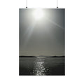 SOMETHING DAZZLING | Island of Mykonos Sunlit Seascape Satin Poster | Ocean Horizon Reflection