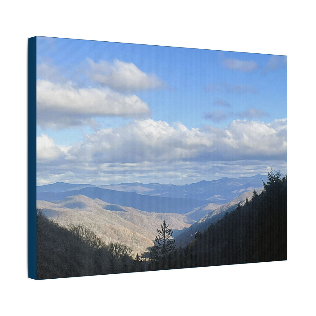 SOMETHING FOUND | TN Blue Mountain Valley Landscape Canvas | Satin Stretched Canvas