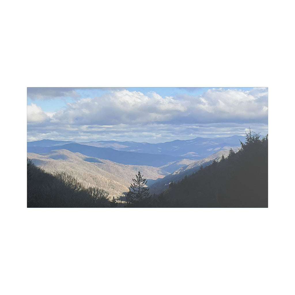 SOMETHING FOUND | TN Blue Mountain Valley Landscape Canvas | Satin Stretched Canvas