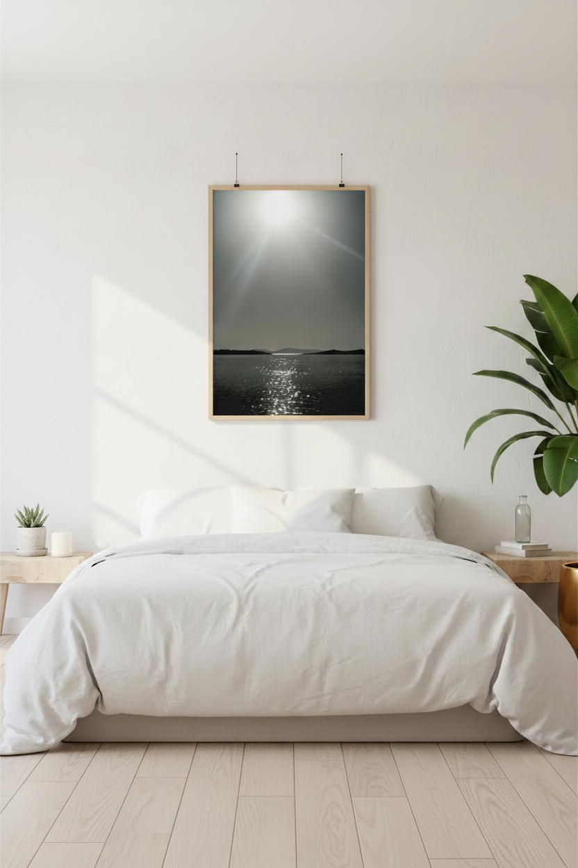 Mykonos Sunlit Seascape with Banana Plant